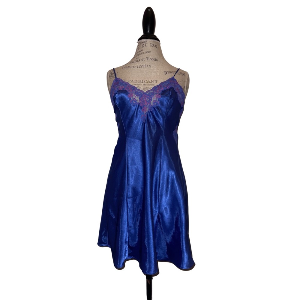 Silky Blue & Pink Lace Dress / Nighty